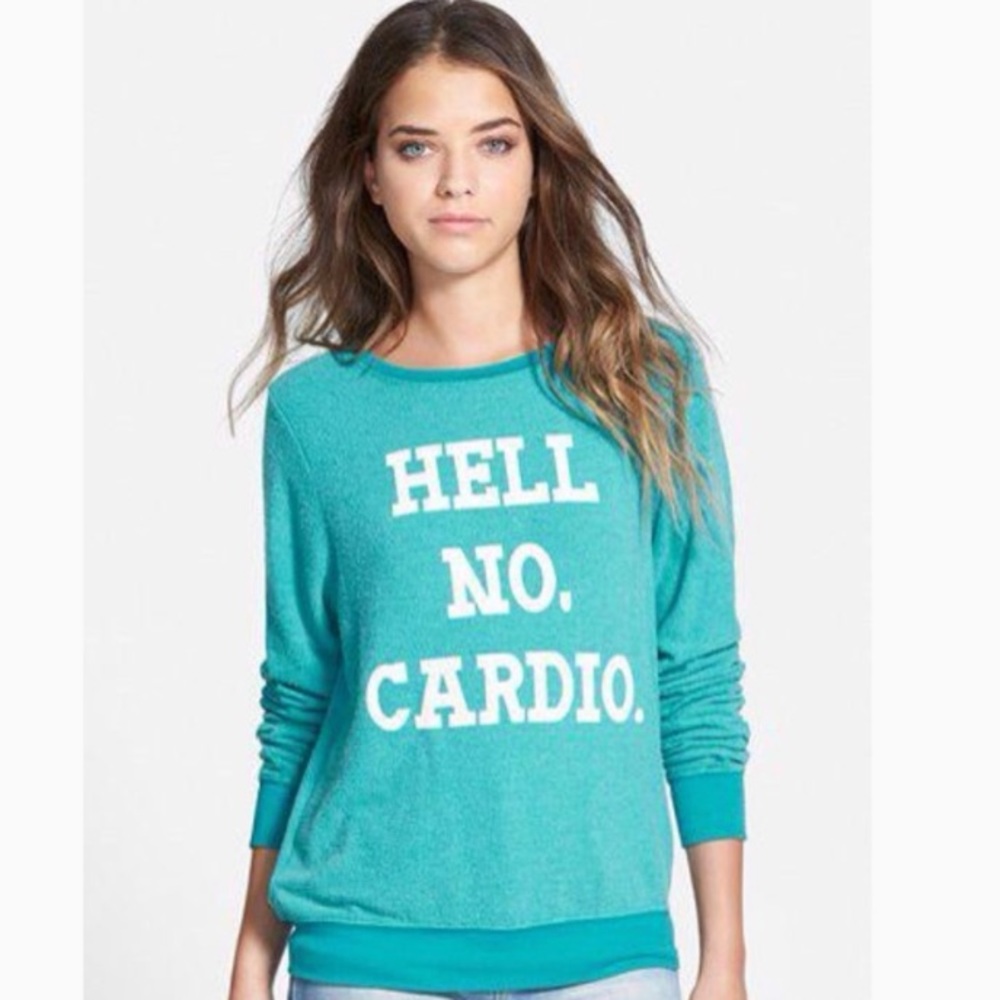 Wildfox baggy beach jumper XS hell no cardio
